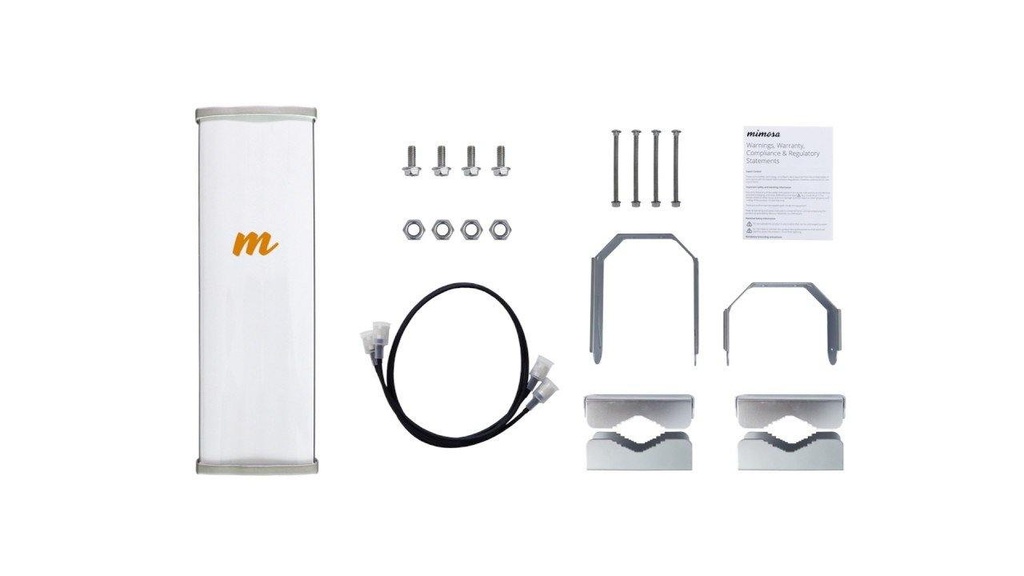 Mimosa N5-45X2 - Antena Sector 4.9-6.4 GHz 45 grados, ganancia 19 dBi, 2 puertos , incluye 2 cables LMR 240 N-N