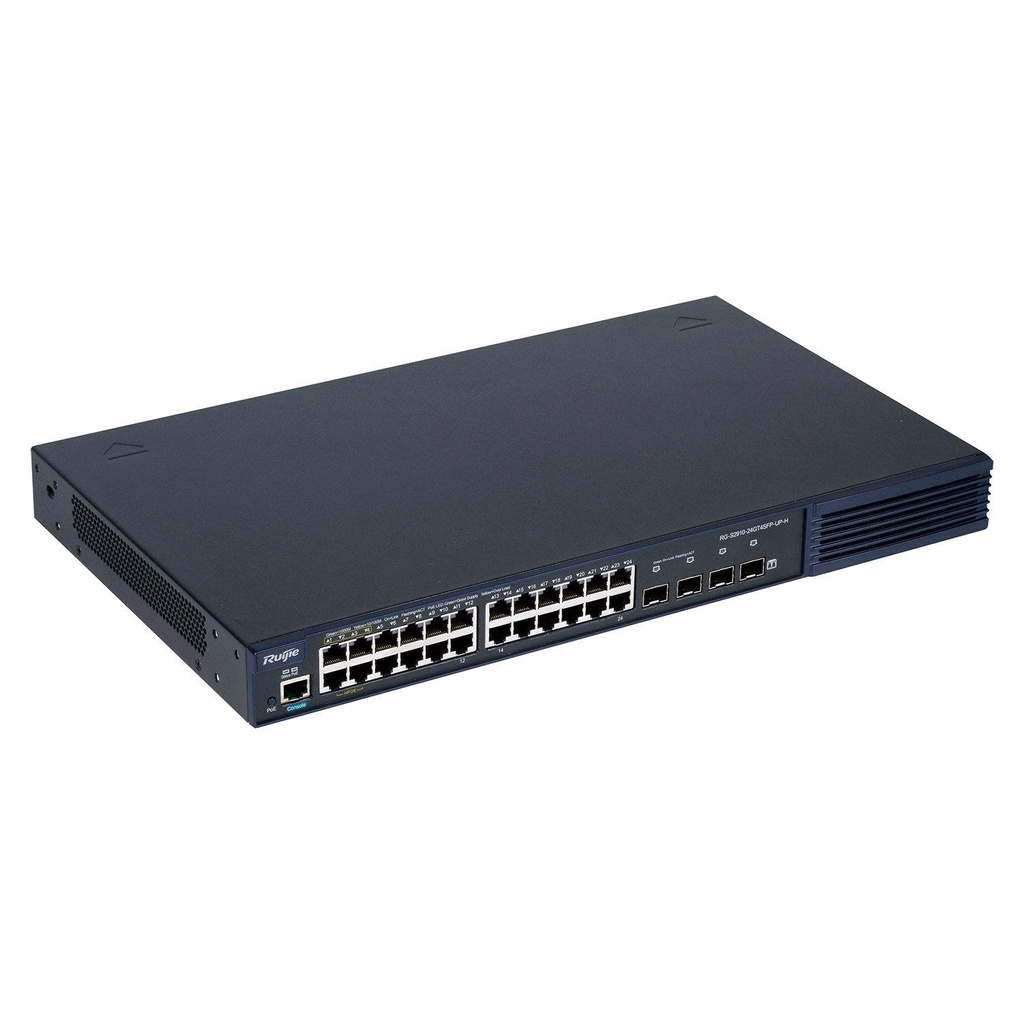 Ruijie RG-S2910-24GT4SFP-UP-H -  Switch gestionable L2+ con 24 puertos RJ45 gigabit PoE+ 4 SFP 802.3bt - 370 w