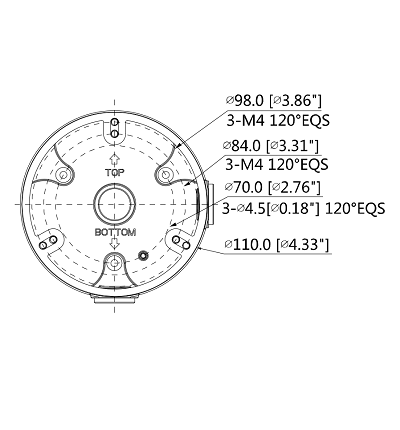 DAHUA PFA136 - Caja de conexiones para Cámaras domo DAHUA series H dB1, HDW1, H dBW3, H dBW2