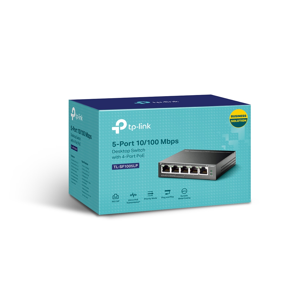 TP-Link TL-SF1005LP - Switch de escritorio de 5 puertos a 10/100 Mbps con PoE en 4 puertos