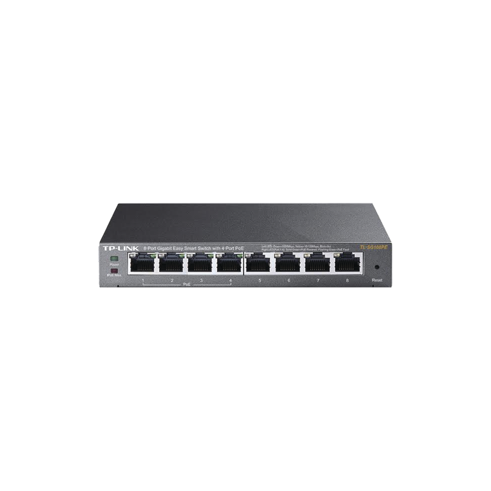 TP-Link TL-SG108PE - Easy Smart Switch PoE JetStream, 8 puertos 10/100/1000 Mbps 55 W
