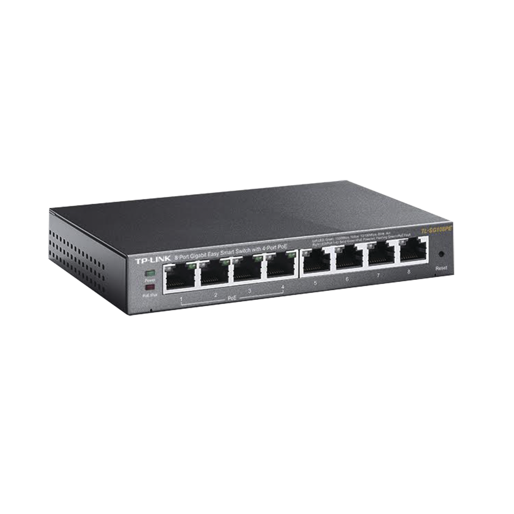 TP-Link TL-SG108PE - Easy Smart Switch PoE JetStream, 8 puertos 10/100/1000 Mbps 55 W