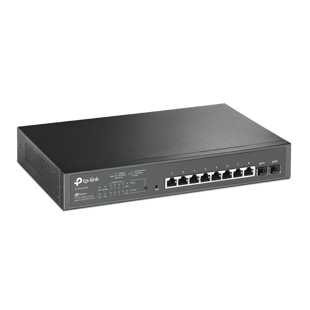 TP-Link TL-SG2210MP - Switch Smart de 10 puertos Gigabit, con 8 puertos PoE+