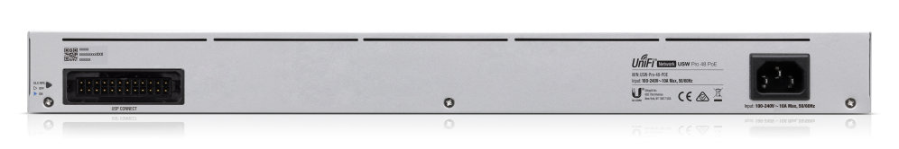 Ubiquiti Networks USW-PRO-48-POE UniFi Gigabit Switch gestionable: 40x PoE+ RJ45, 8x PoE++ RJ45, 4 SFP+. LCD táctil.