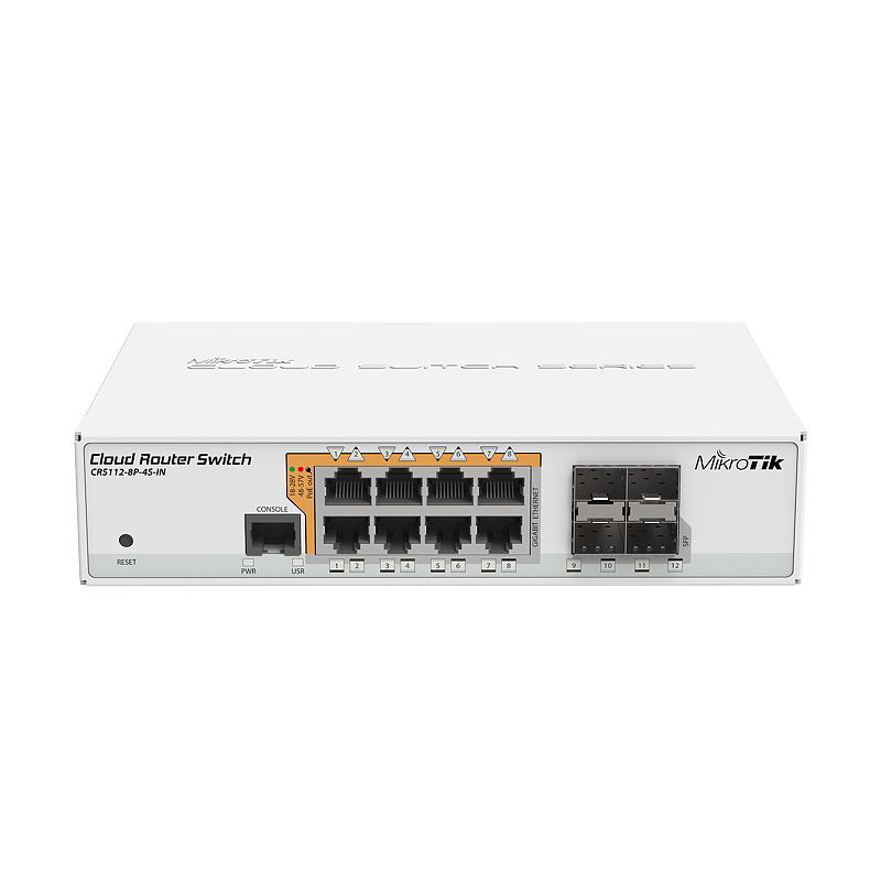 Mikrotik CRS112-8P-4S-IN - Cloud Router Switch, 8 puertos gigabit PoE, 4 SFP