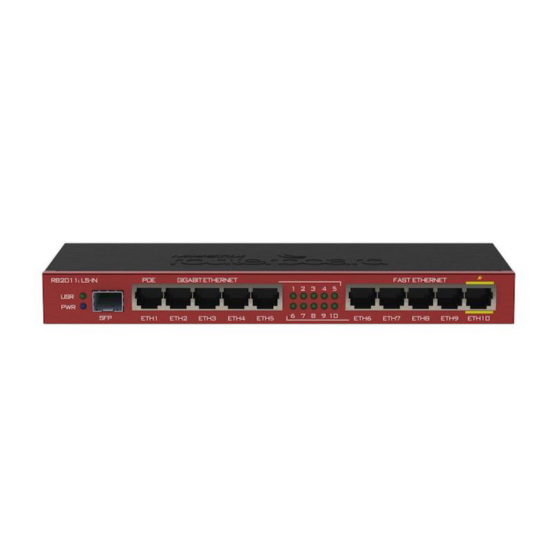 Mikrotik RB2011iLS-IN - Router 1 SFP 5 RJ45 gigabit 5 RJ45 10/100