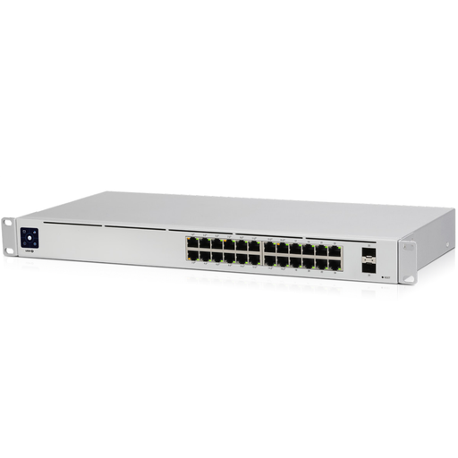 Ubiquiti UniFi USW-24-POE - Switch gigabit gestionable Capa 2 de 24 puertos (16 puertos PoE 802.3af/at) 95W y 2 slots SFP, pantalla LCD