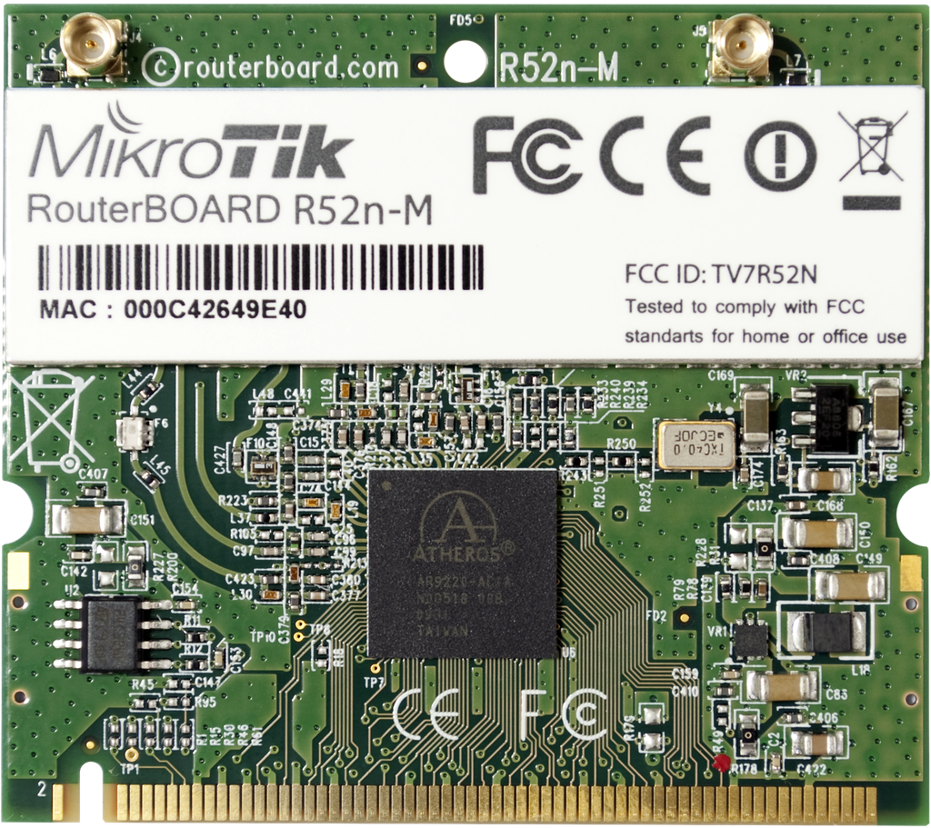 Mikrotik R52N 802.11AGBN 100/200 mW 300 Mb/s MMCX