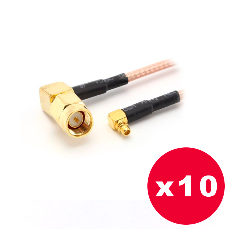 PMS-MH30 - Pigtail MMCX-SMA Plug Angulo Recto 30 cm - Pack de 10 unidades