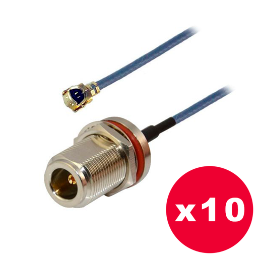 PGN-HM15 - Pigtail UFL-N Jack Bulkhead 18 cm - Pack de 10 unidades