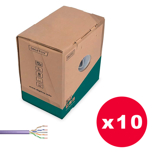 Digitus - Cable de instalación de par trenzado CAT 6 U/UTP 305 m. - Pack de 5 bobinas - Pack de 10 unidades