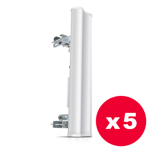 Ubiquiti AM-2G16-90 - Antena Sectorial 2.4 GHz. 16 dBi 90 grados MIMO 2x2 - Pack de 5 antenas