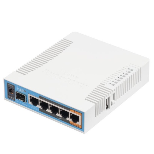 [MKT-RB962UiGS-5HacT2HnT] Mikrotik RB962UiGS-5HacT2HnT - Router sobremesa hAP ac, 5 puertos gigabit, WiFi 802.11AC 2.4/5 GHz. 3x3 1750 Mbps 1 slot SFP 1 USB RouterOS L4