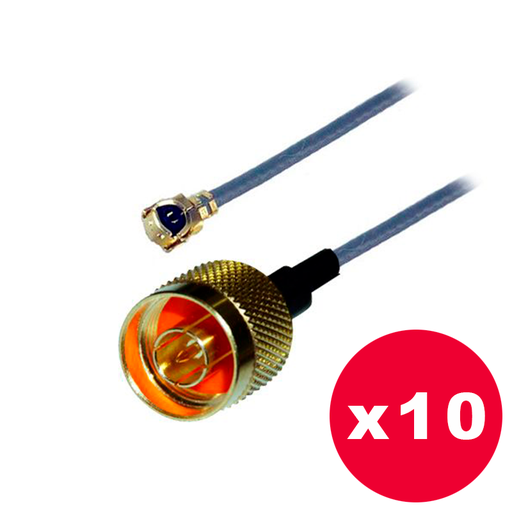 [CMP-PGN-MH30-P10] PGN-MH30 - Pigtail UFL-N Macho 30 cm. - Pack de 10 unidades