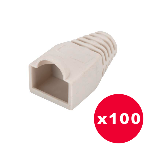 [DGT-AMOTE88-P100] Digitus - Manguitos antidobleces para conector RJ45, Gris - Pack de 100 unidades
