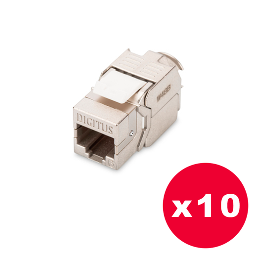 [DGT-CON6-936121-P10] Digitus - Módulo Keystone CAT 6, apantallado - Pack de 10 unidades