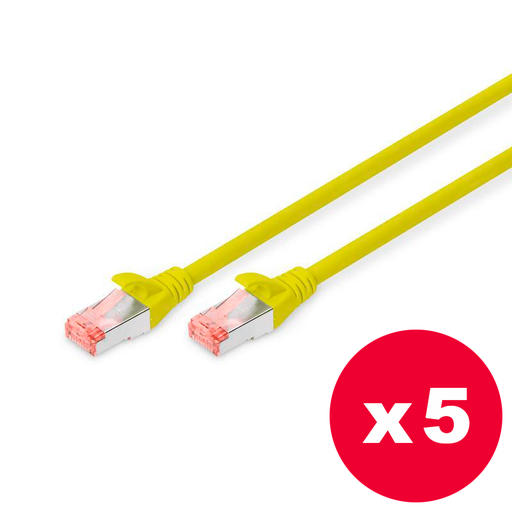 [DGT-FTP-6YL300-P5] Digitus - Cable Ethernet FTP CAT 6 Amarillo 3 m. - Pack de 5 unidades