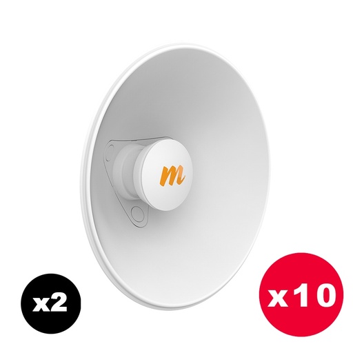 [MIM-N5-X20-2P10] Mimosa N5-X20-2P - Antena 4.9-6.4 GHz Mod. Twist-on 20 dBi C5x (par) - Pack de 10