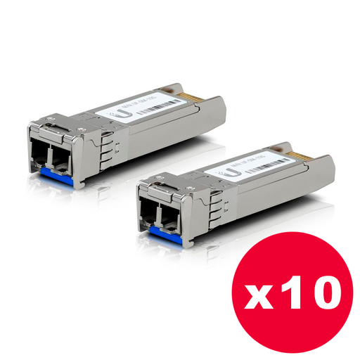 [UBN-UACC-OM-SM-10G-P10] Ubiquiti UACC-OM-SM-10G-D-2 - Módulos de fibra SFP+ 10 Gbps Monomodo 1310 nm  - Pack 10 unidades