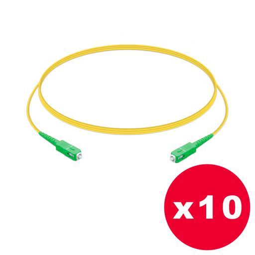 [UBN-UF-SM-PATCH-APC-APC-P10] Ubiquiti UF-SM-PATCH-APC-APC UFiber Cable SC/APC a SC/APC de 1,5 metros - Pack de 10 unidades