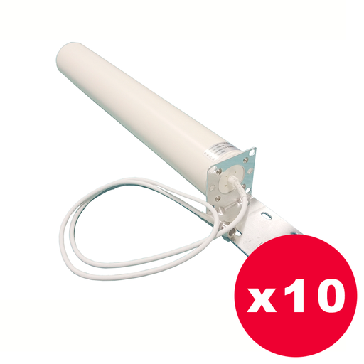 [YNX-OMNI-D-P10] OMNI-D - Antena Omni 4G/LTE/WiFi 698~960 1710~2690 MHz. 10 dBi N hembra - Pack 10 antenas